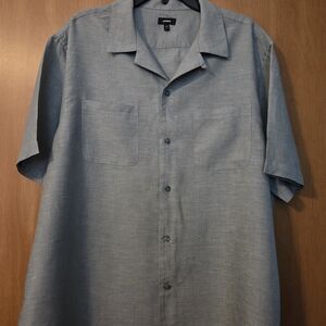 EXPRESS Men's Light Green Button-Down Linen Shirt Size XL